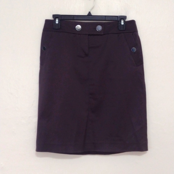 J. Crew Dark Brown Pencil Skirt w/ Pockets Like New Size 2 - Picture 1 of 12